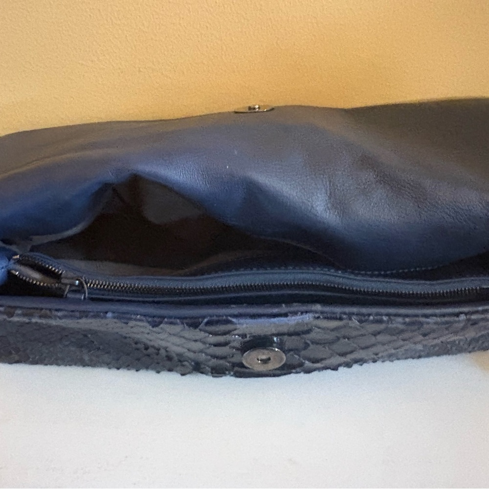 Navy Python Clutch - image 4